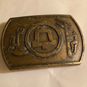 Rare Vtg Bell System Telephone Lineman Southwestern Co Metal Belt Buckle